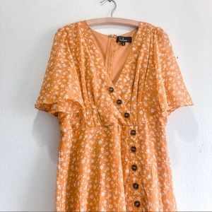 LULUS Yellow floral maxi dress